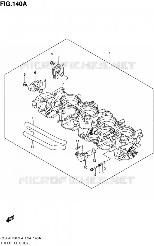 CORPS DE PAPILLON Suzuki MOTO 750 GSX-R 2014  GSX-R750Z L4 (E24)