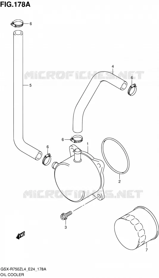 RADIATEUR D'HUILE Suzuki MOTO 750 GSX-R 2014  GSX-R750Z L4 (E24)