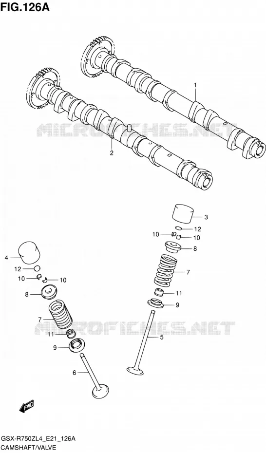 ARBRE A CAMES - VALVE Suzuki MOTO 750 GSX-R 2014  GSX-R750ZUF L4 (E21)