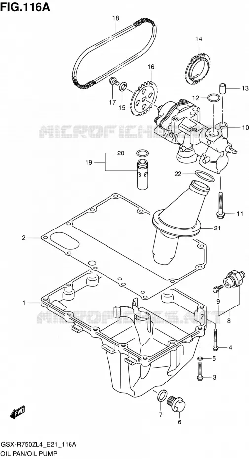 CARTER INFERIEUR - POMPE A HUILE Suzuki MOTO 750 GSX-R 2014  GSX-R750ZUF L4 (E21)
