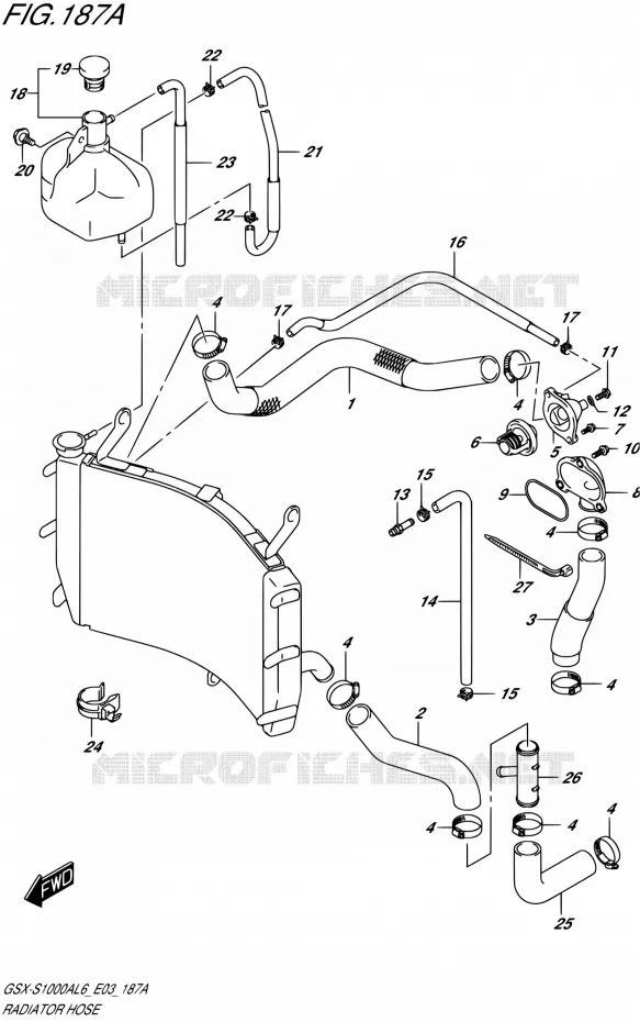 DURITE DE RADIATEUR Suzuki MOTO 1000 GSX-S 2016  GSX-S1000A L6 (E03,E33)