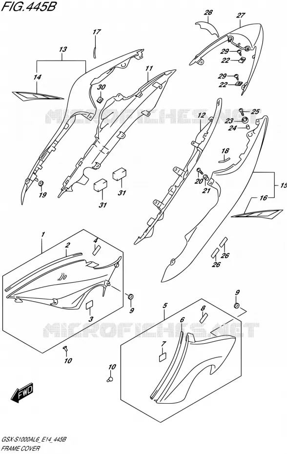 CARENAGES ARRIERE (YSF) Suzuki MOTO 1000 GSX-S 2016  GSX-S1000A L6 (E14)