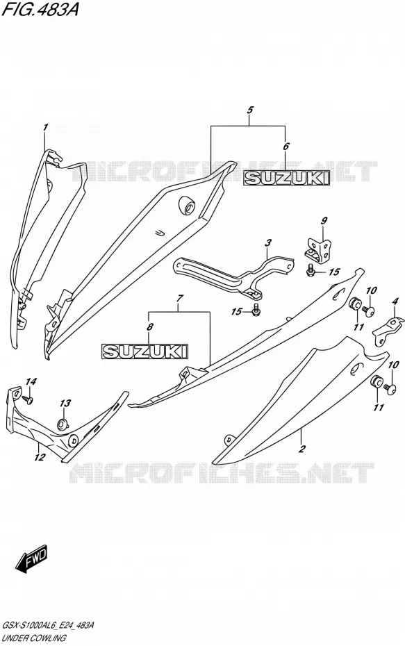 CARENAGES INFERIEUR (FLANCS) Suzuki MOTO 1000 GSX-S 2016  GSX-S1000A L6 (E24)