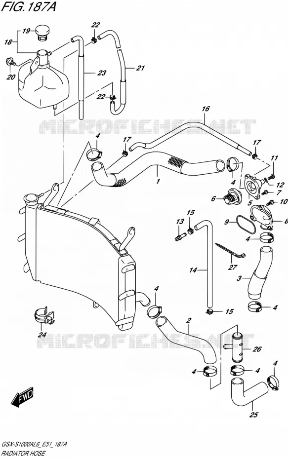 DURITE DE RADIATEUR Suzuki MOTO 1000 GSX-S 2016  GSX-S1000A L6 (E51)