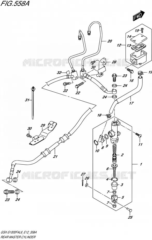 MAITRE CYLINDRE ARRIERE Suzuki MOTO 1000 GSX-S 2016  GSX-S1000FA L6 (E12)
