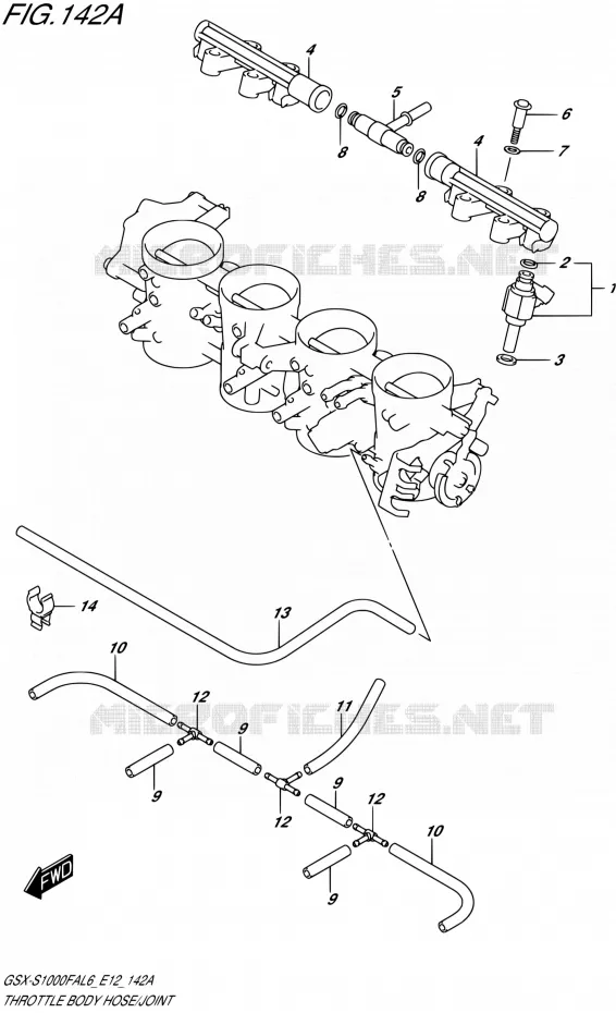 SYSTÈME D'INJECTION Suzuki MOTO 1000 GSX-S 2016  GSX-S1000FA L6 (E12)