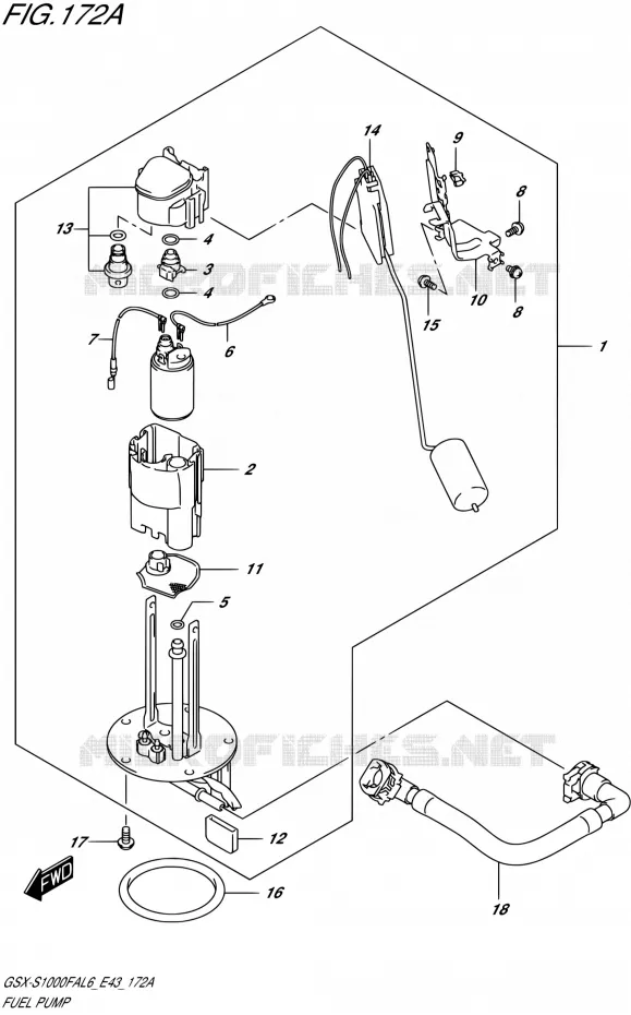 POMPE A ESSENCE Suzuki MOTO 1000 GSX-S 2016  GSX-S1000FA L6 (E43)