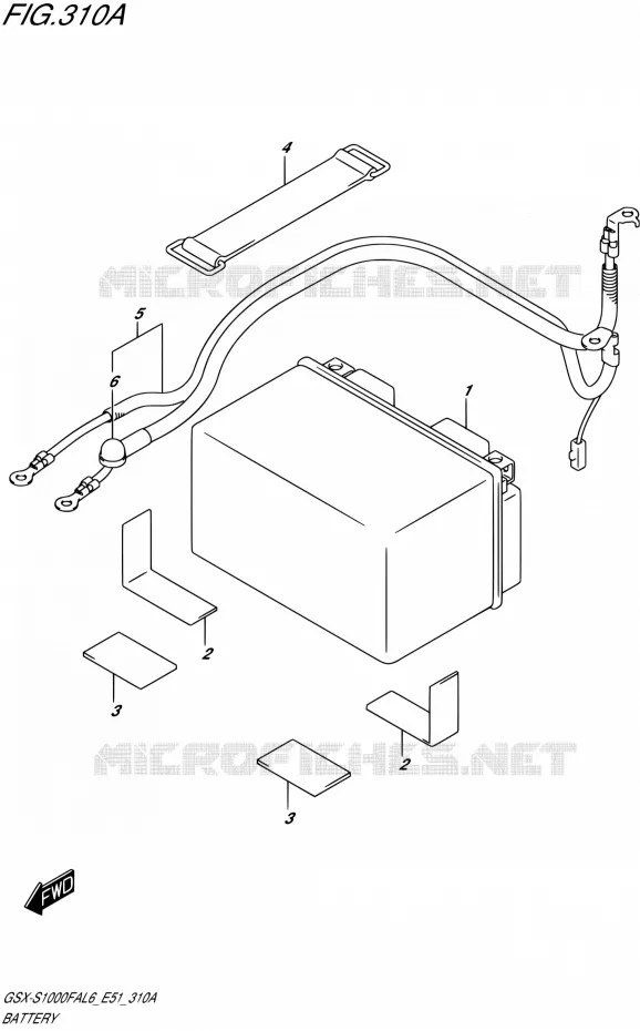 BATTERIE Suzuki MOTO 1000 GSX-S 2016  GSX-S1000FA L6 (E51)