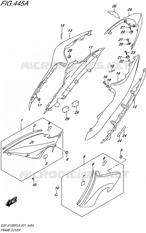 CARENAGES ARRIERE (PGZ,AV4) Suzuki MOTO 1000 GSX-S 2016  GSX-S1000FUF L6 (E21)