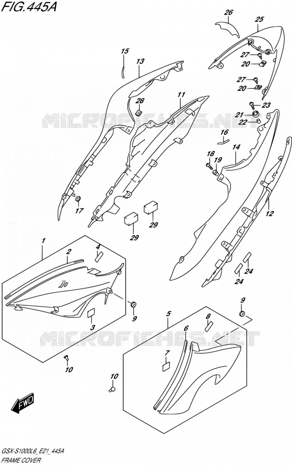 CARENAGES ARRIERE (PGZ,AV4) Suzuki MOTO 1000 GSX-S 2015  GSX-S1000UF L6 (E21)