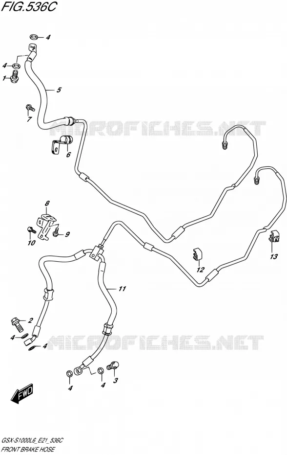 DURITE DE FREIN AVANT (GSX-S1000AL6 E21) Suzuki MOTO 1000 GSX-S 2016  GSX-S1000UF L6 (E21)