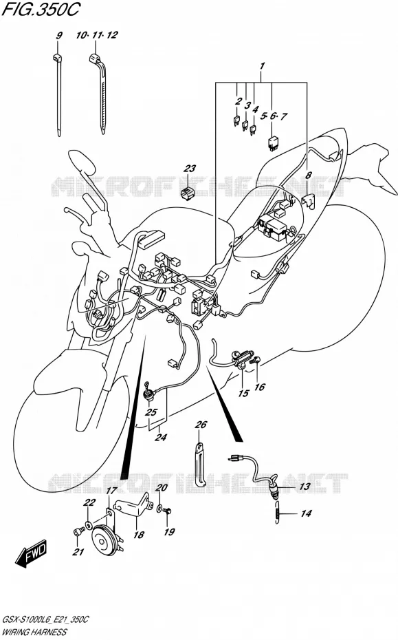 FAISCEAU ELECTRIQUE (GSX-S1000AL6 E21) Suzuki MOTO 1000 GSX-S 2015  GSX-S1000UF L6 (E21)