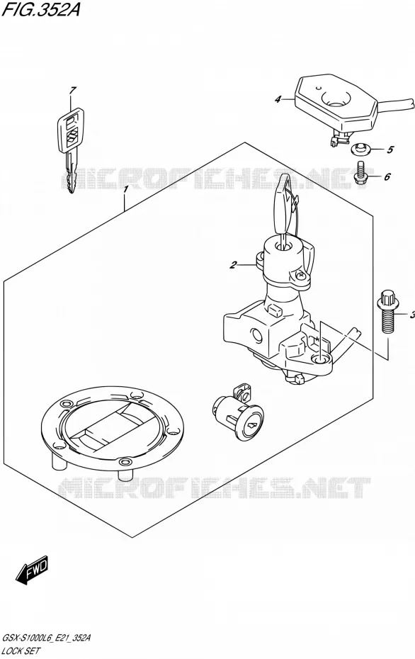 KIT SERRURE Suzuki MOTO 1000 GSX-S 2016  GSX-S1000UF L6 (E21)