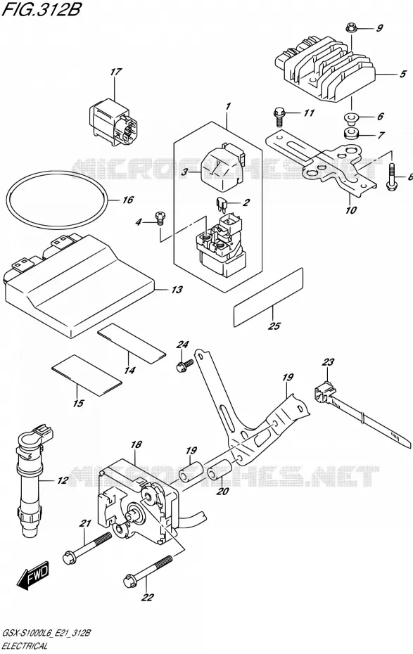 PARTIE ELECTRIQUE (GSX-S1000UFL6 E21) Suzuki MOTO 1000 GSX-S 2016  GSX-S1000UF L6 (E21)