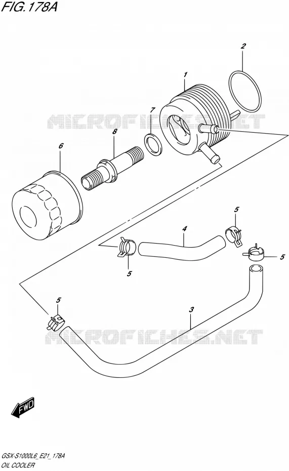 RADIATEUR D'HUILE Suzuki MOTO 1000 GSX-S 2016  GSX-S1000UF L6 (E21)