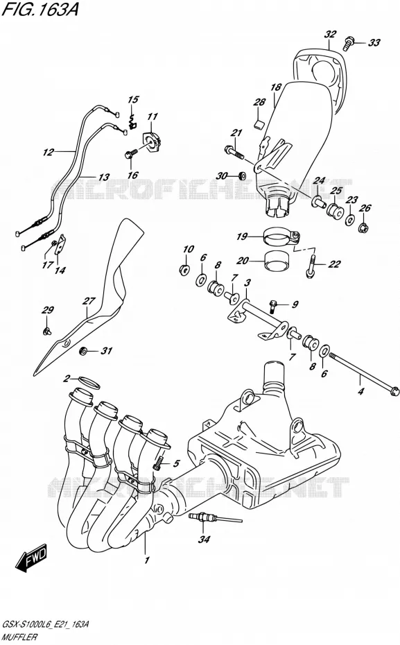 SILENCIEUX Suzuki MOTO 1000 GSX-S 2016  GSX-S1000UF L6 (E21)
