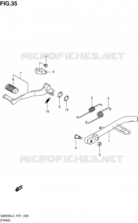BEQUILLE Suzuki MOTO 250 INAZUMA 2014  GW250 L4 (P21)