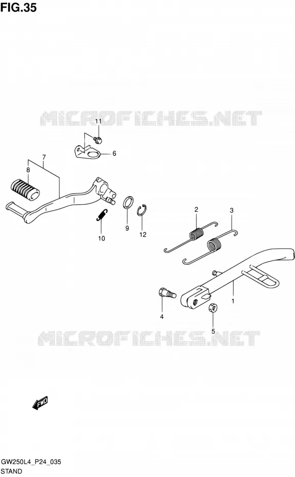 BEQUILLE Suzuki MOTO 250 INAZUMA 2014  GW250 L4 (P24)