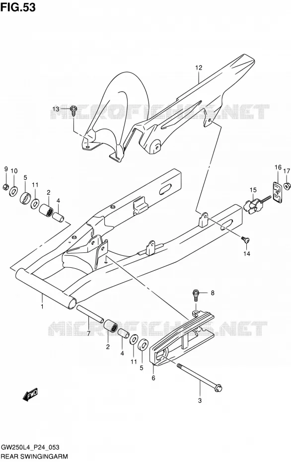 BRAS OSCILLANT ARRIERE Suzuki MOTO 250 INAZUMA 2014  GW250 L4 (P24)