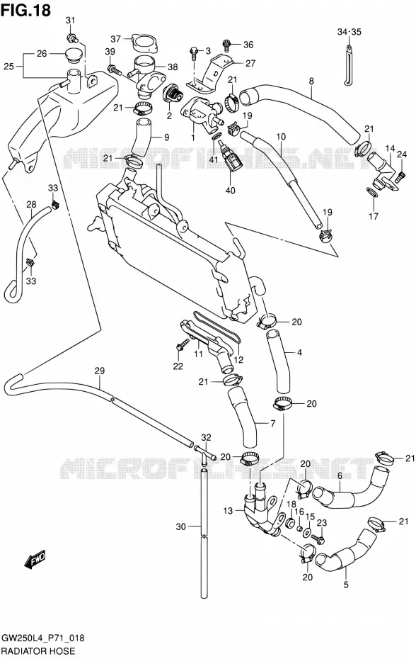 DURITE DE RADIATEUR (UP TO 2014-2) Suzuki MOTO 250 INAZUMA 2014  GW250 L4 (P71)