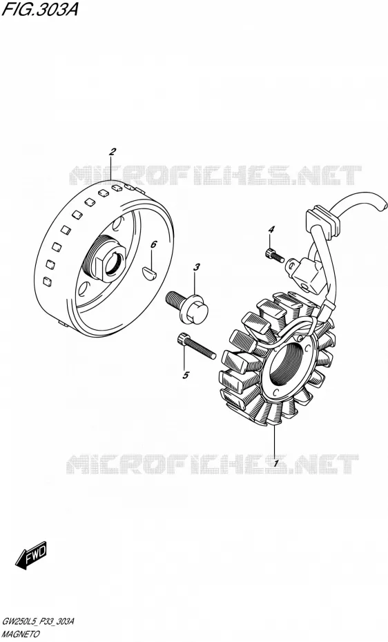 ALLUMAGE ROTOR - STATOR Suzuki MOTO 250 INAZUMA 2015  GW250 L5 (P03,P28,P33)