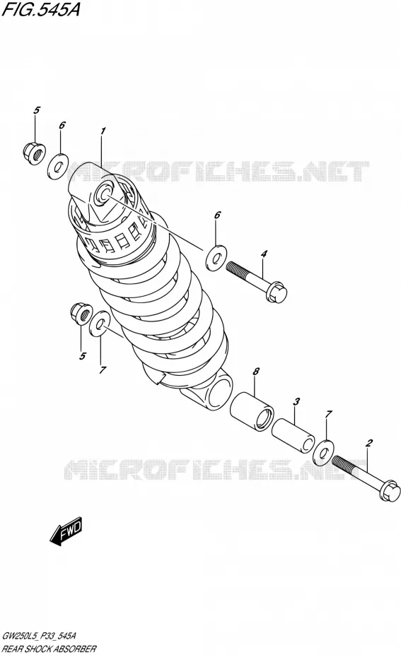 AMORTISSEUR ARRIERE Suzuki MOTO 250 INAZUMA 2015  GW250 L5 (P03,P28,P33)