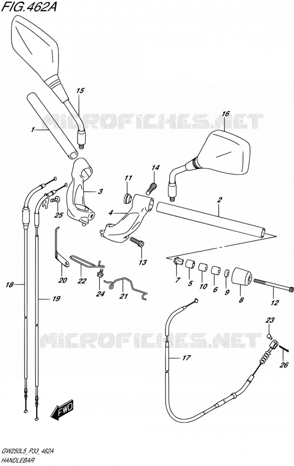 GUIDON Suzuki MOTO 250 INAZUMA 2015  GW250 L5 (P03,P28,P33)