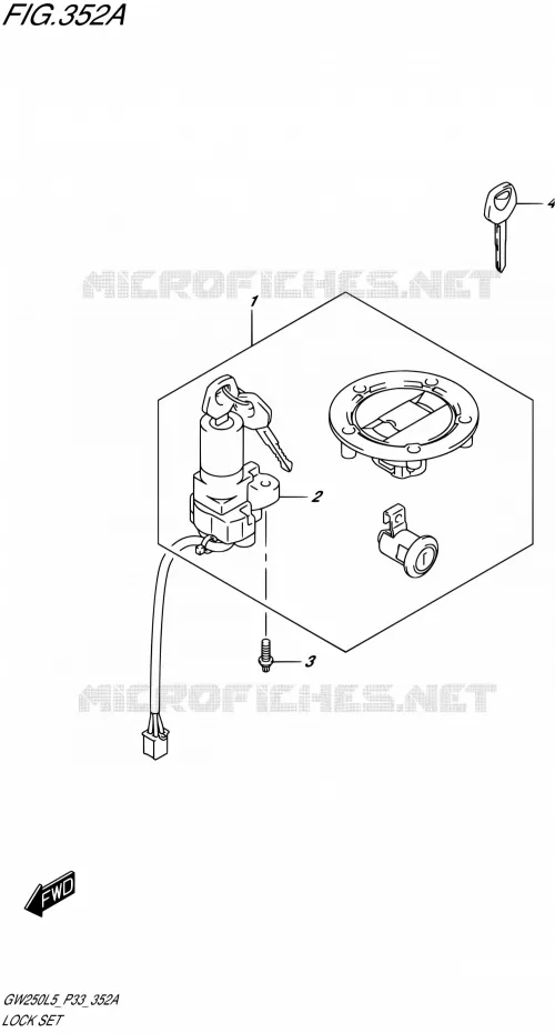 KIT SERRURE Suzuki MOTO 250 INAZUMA 2015  GW250 L5 (P03,P28,P33)