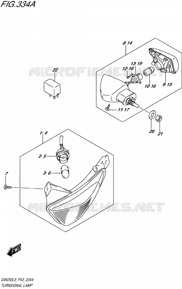CLIGNOTANTS Suzuki MOTO 250 INAZUMA 2015  GW250 L5 (P43)