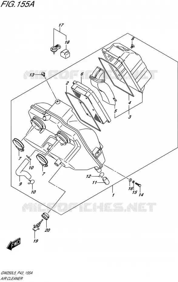 FILTRE A AIR Suzuki MOTO 250 INAZUMA 2015  GW250 L5 (P43)