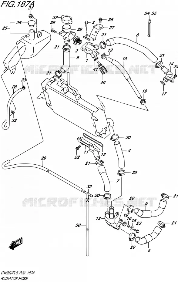 DURITE DE RADIATEUR Suzuki MOTO 250 INAZUMA 2015  GW250F L5 (P03,P28,P33)