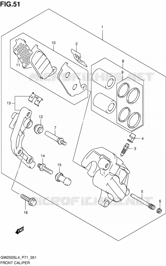 ETRIER DE FREIN AVANT Suzuki MOTO 250 INAZUMA 2014  GW250S L4 (P71)