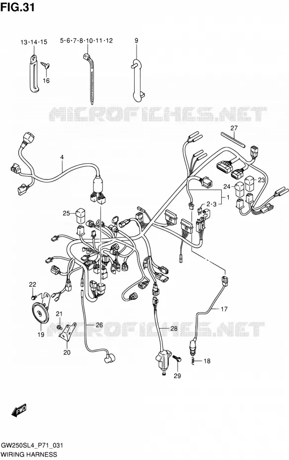 FAISCEAU ELECTRIQUE Suzuki MOTO 250 INAZUMA 2014  GW250S L4 (P71)