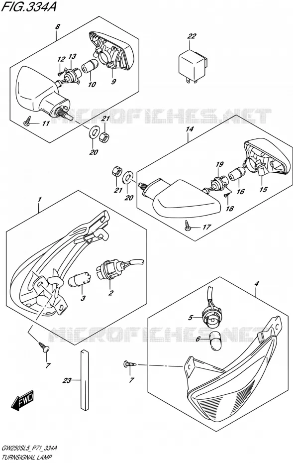 CLIGNOTANTS Suzuki MOTO 250 INAZUMA 2015  GW250S L5 (P71)