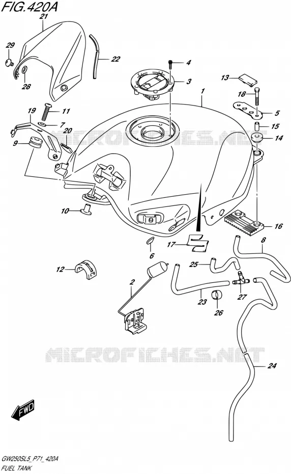 RESERVOIR D'ESSENCE Suzuki MOTO 250 INAZUMA 2015  GW250S L5 (P71)