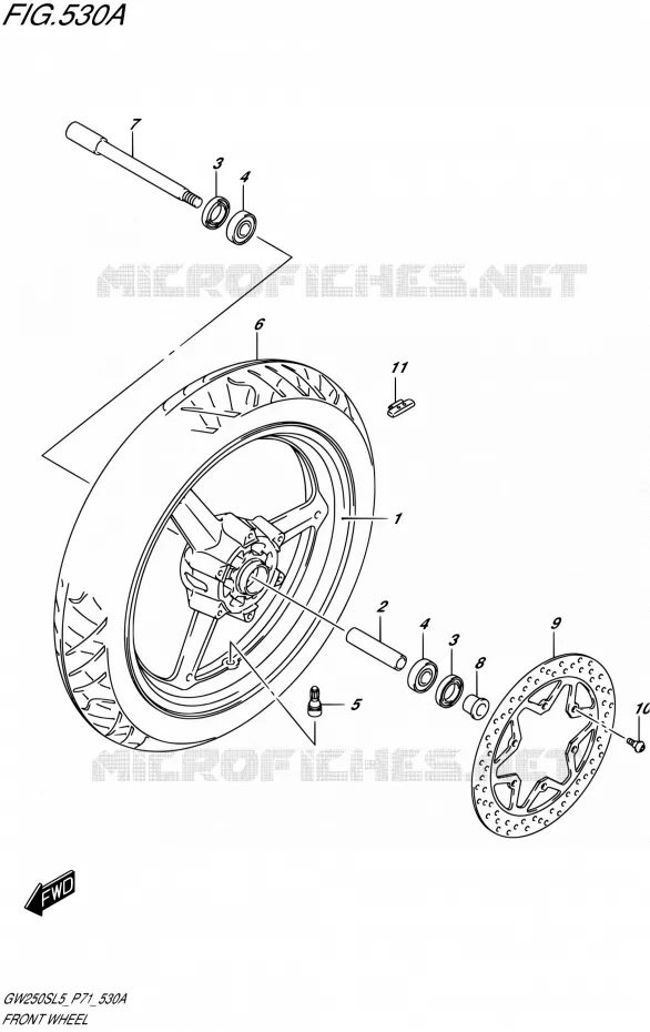 ROUE AVANT Suzuki MOTO 250 INAZUMA 2015  GW250S L5 (P71)