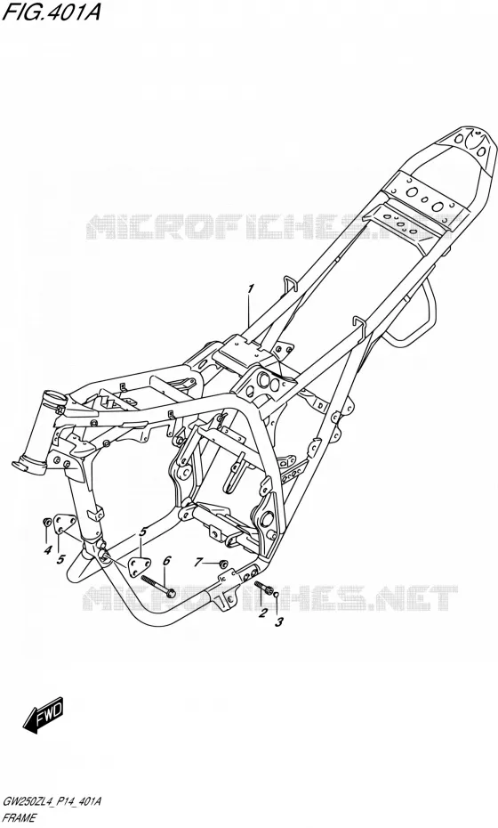 CADRE Suzuki MOTO 250 INAZUMA 2014  GW250Z L4 (P14)