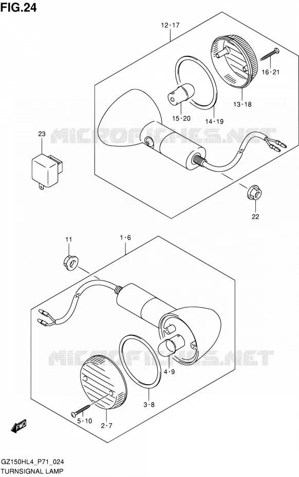 CLIGNOTANTS Suzuki MOTO 150 GZ 2014  GZ150H L4 (P71)