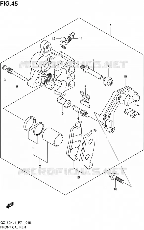 ETRIER DE FREIN AVANT Suzuki MOTO 150 GZ 2014  GZ150H L4 (P71)
