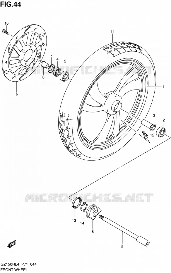 ROUE AVANT Suzuki MOTO 150 GZ 2014  GZ150H L4 (P71)
