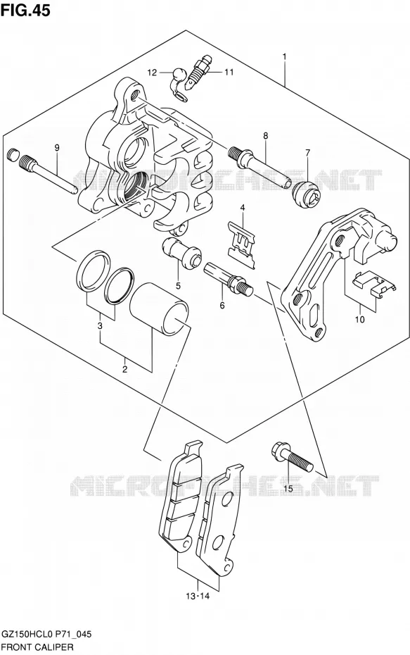 ETRIER DE FREIN AVANT Suzuki MOTO 150 GZ 2010  GZ150HC L0 (P71)