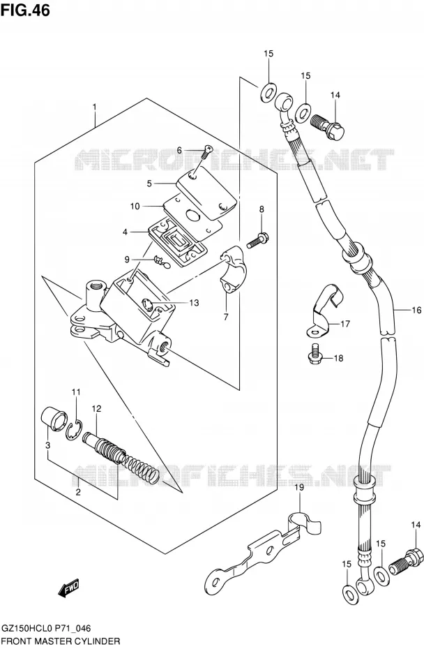 MAITRE CYLINDRE AVANT Suzuki MOTO 150 GZ 2010  GZ150HC L0 (P71)