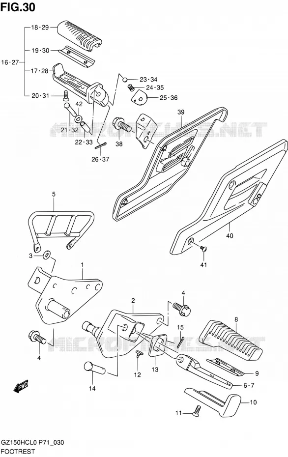 REPOSE PIED Suzuki MOTO 150 GZ 2010  GZ150HC L0 (P71)