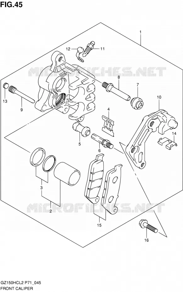 ETRIER DE FREIN AVANT Suzuki MOTO 150 GZ 2012  GZ150HC L2 (P71)