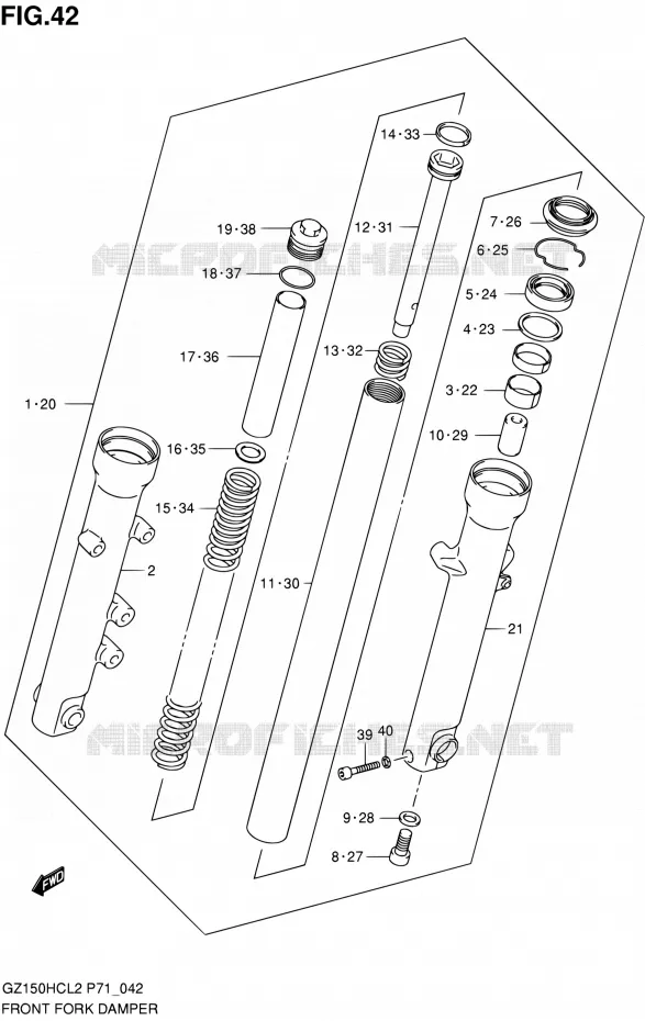 FOURCHE Suzuki MOTO 150 GZ 2012  GZ150HC L2 (P71)