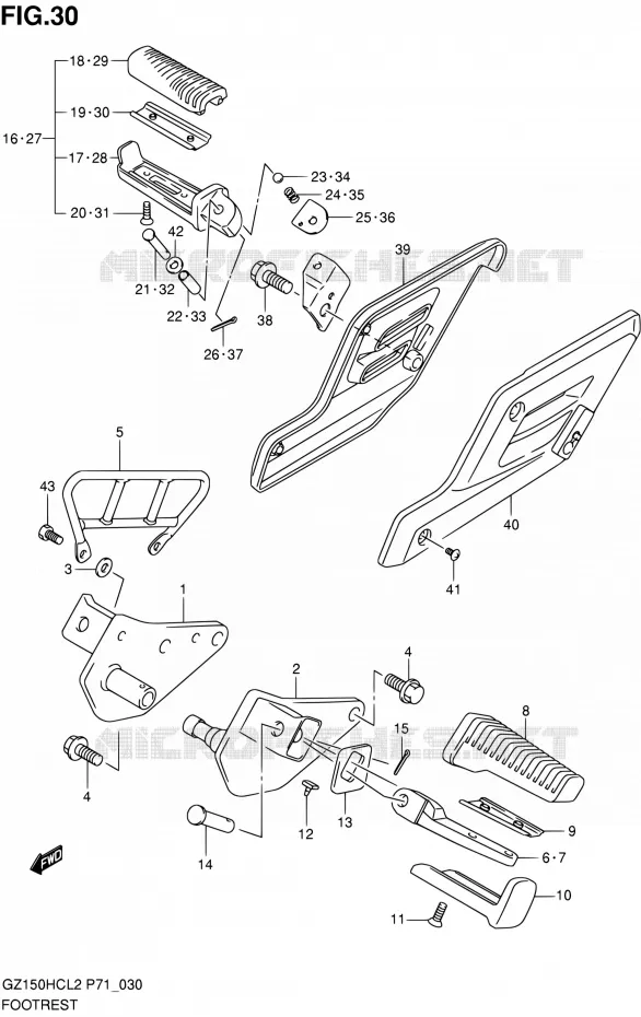 REPOSE PIED Suzuki MOTO 150 GZ 2012  GZ150HC L2 (P71)