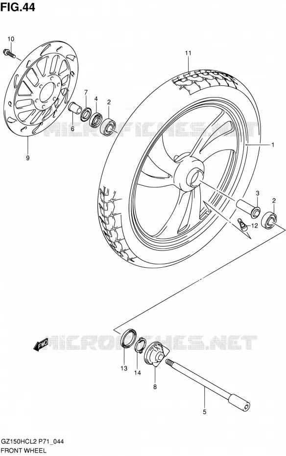 ROUE AVANT Suzuki MOTO 150 GZ 2012  GZ150HC L2 (P71)