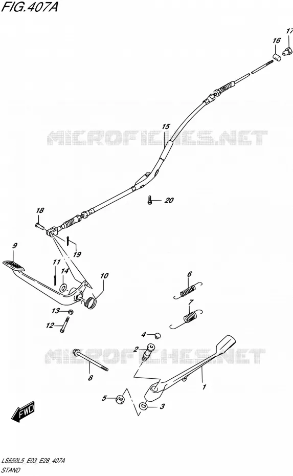 BEQUILLE Suzuki MOTO 650 BOULEVARD 2015  LS650 L5 (E03,E28,E33)