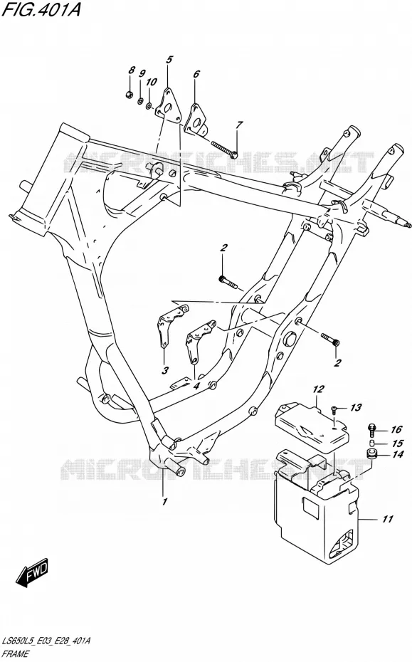 CADRE Suzuki MOTO 650 BOULEVARD 2015  LS650 L5 (E03,E28,E33)