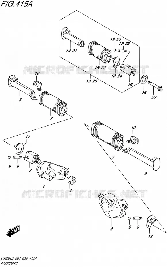 REPOSE PIED Suzuki MOTO 650 BOULEVARD 2015  LS650 L5 (E03,E28,E33)